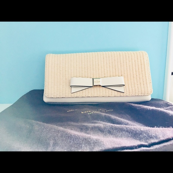 Sold Kate Spade Montfort Park Straw Keira Clutch - Picture 2 of 8